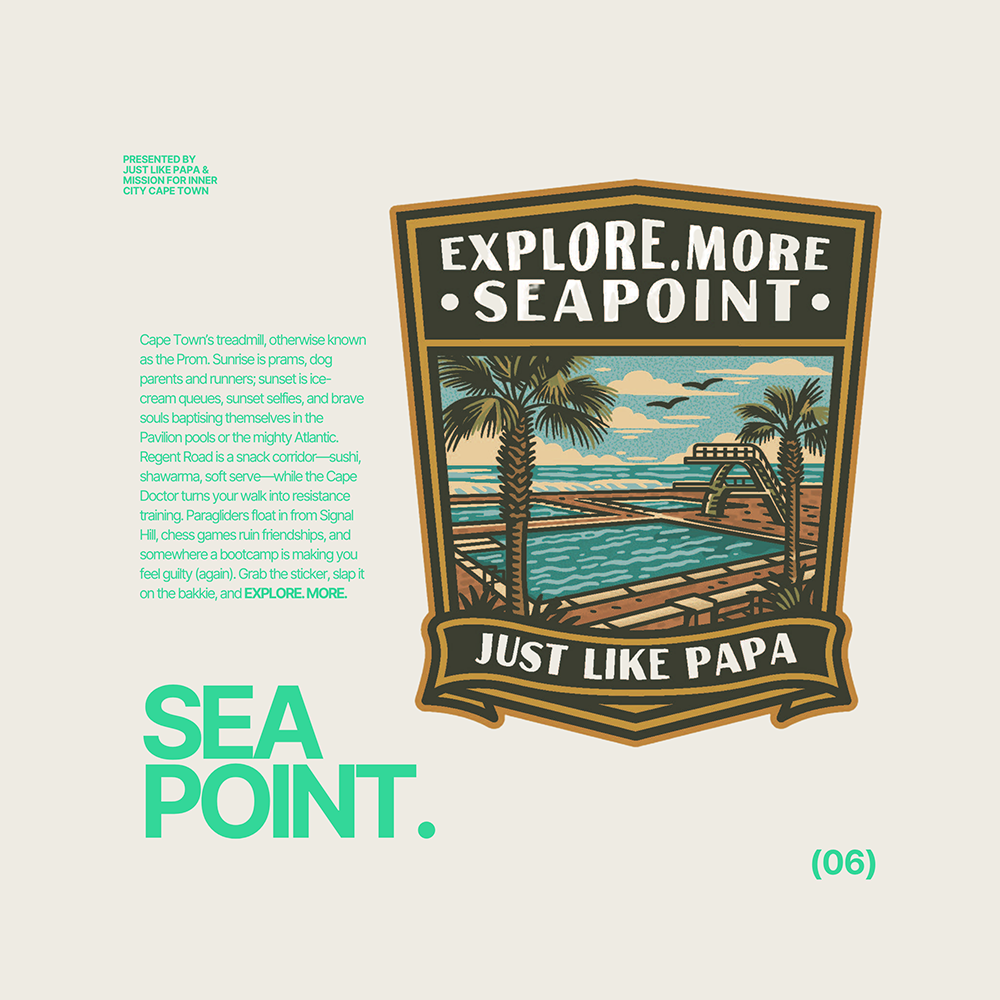 Just Like Papa Destination Sticker - Seapoint