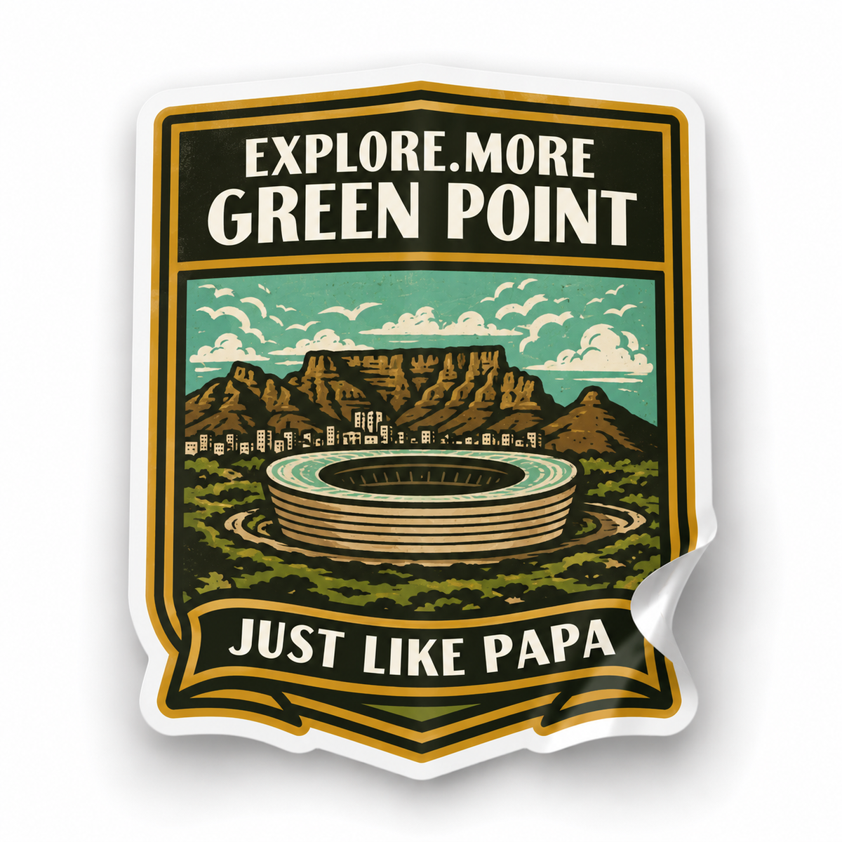 Just Like Papa  Destination Sticker - Green Point