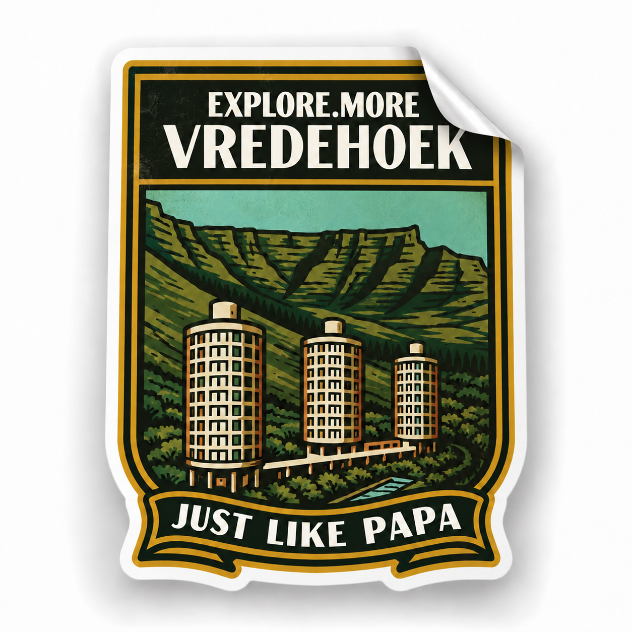 Just Like Papa  Destination Sticker - Vredehoek