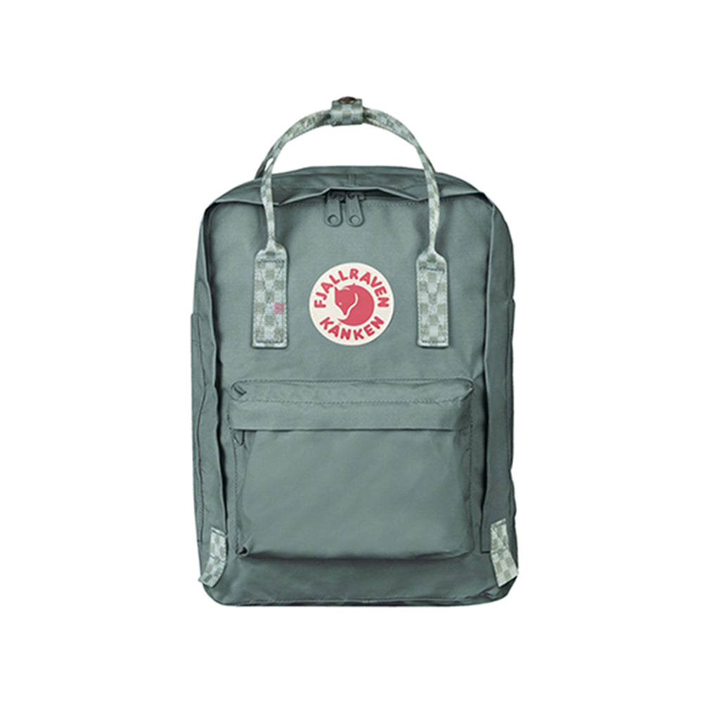 fjllrven kanken laptop 15 frost green/chess pattern Knken Mini Backpack Laptop version of Knken backpack Knken Laptop 15 is made from hardwearing Vinylon F fabric and has a separate Tas Fjallraven Fjallraven Kanken Laptop